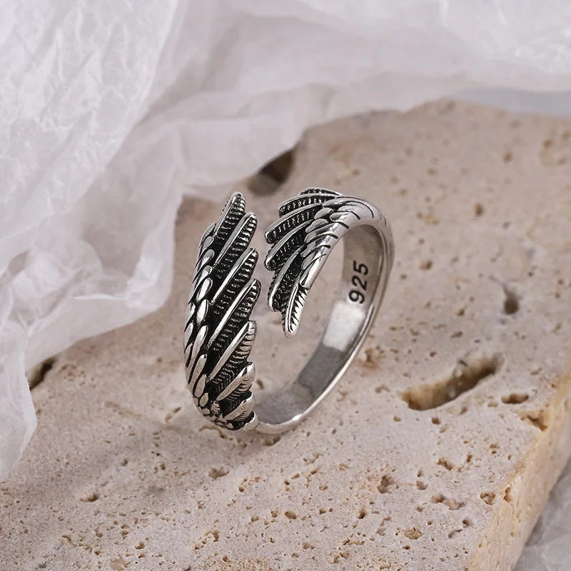 The Signature 925 Sterling Silver Angel Wing Ring