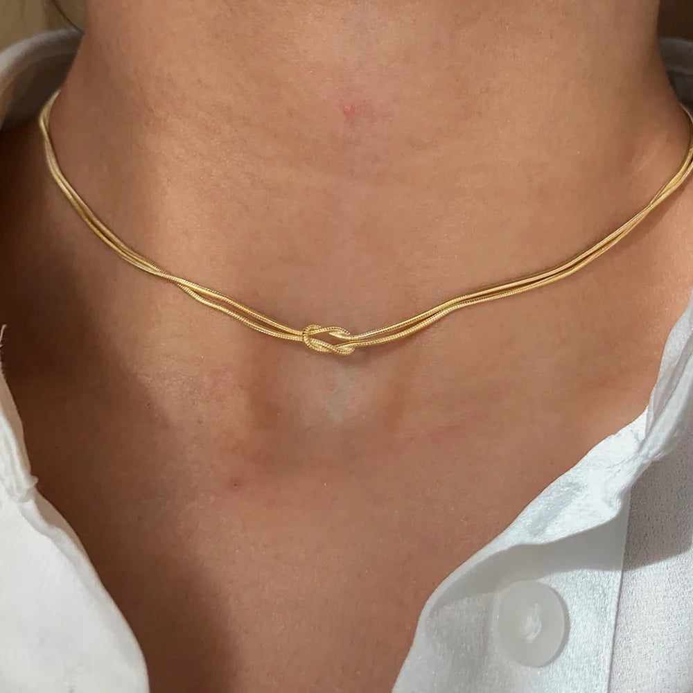 The 14k Gold Knotted Snake Chain