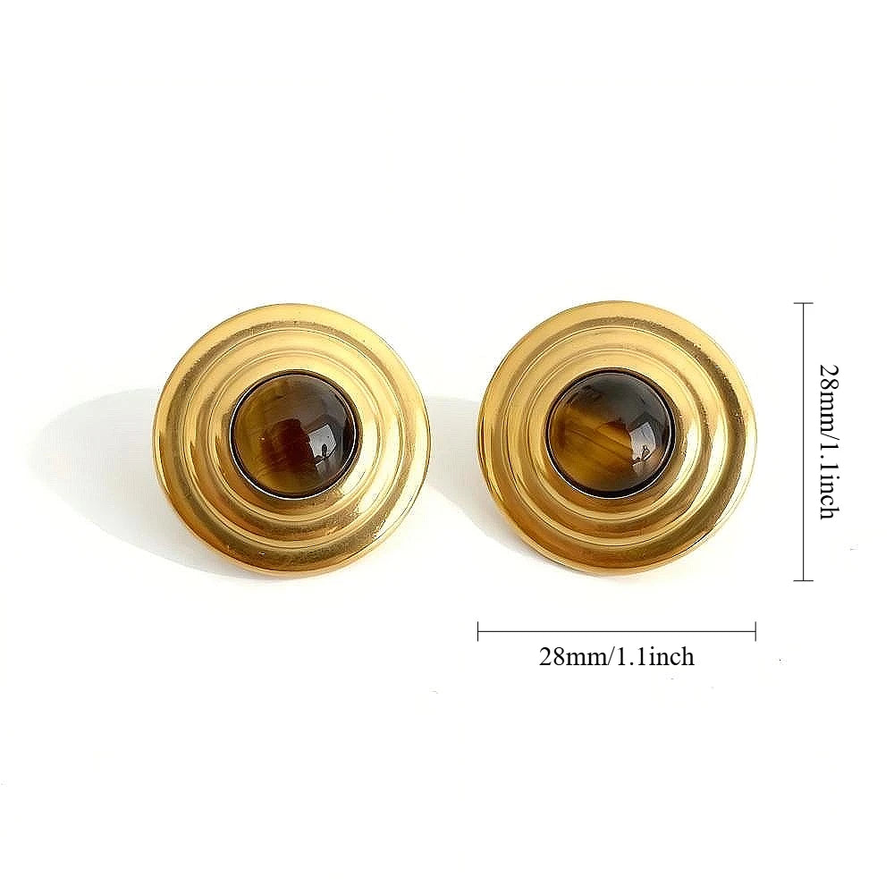 The 18k Chunky Vintage Stone Studs