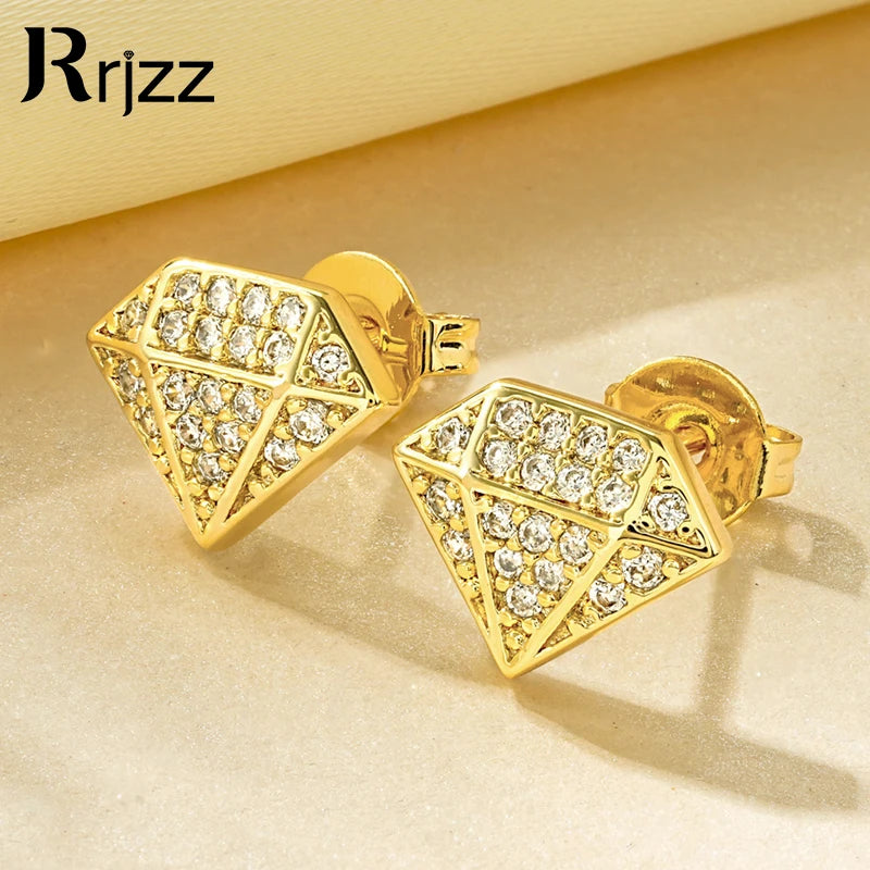 The Signature 14k Gold Diamond-Shaped Studs