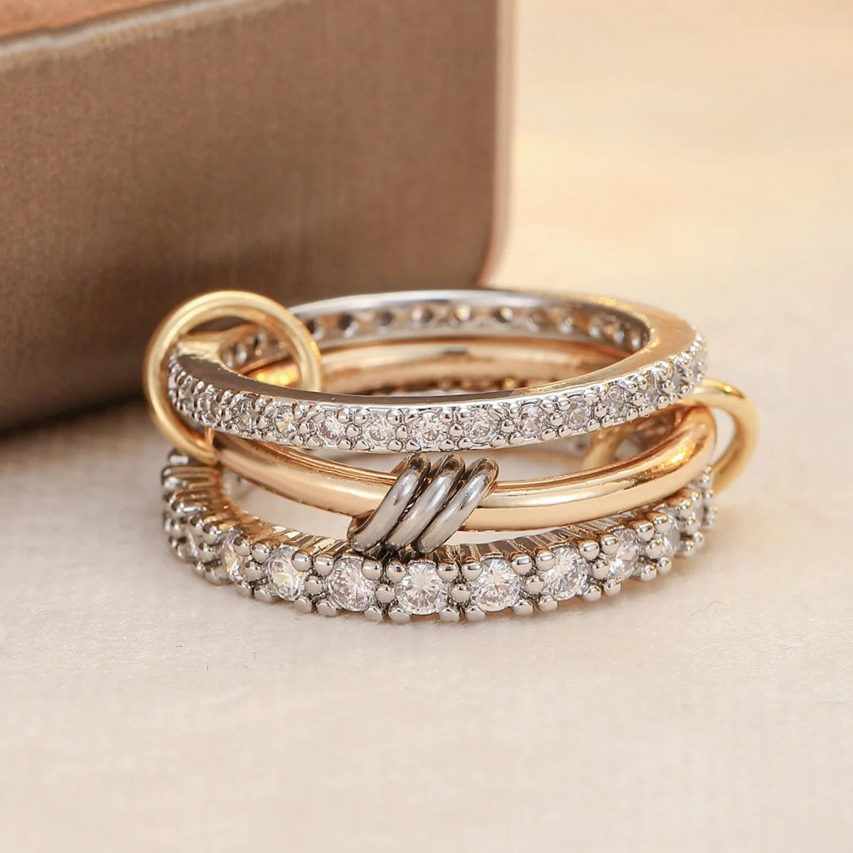 The Signature 18k Gold Triple-Stacked Mindfulness Ring