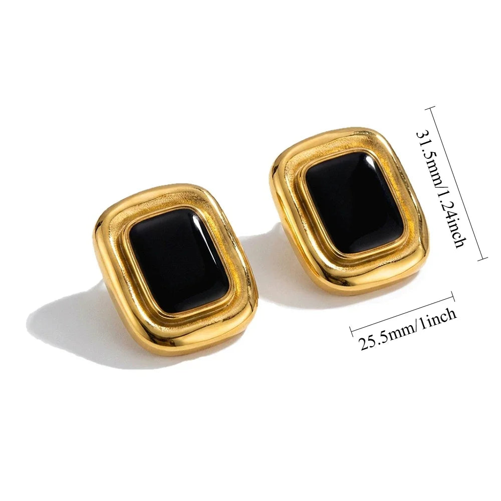 The 18k Chunky Vintage Stone Studs
