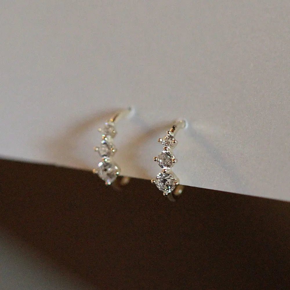The 18k White Gold Plated Crystal Studs