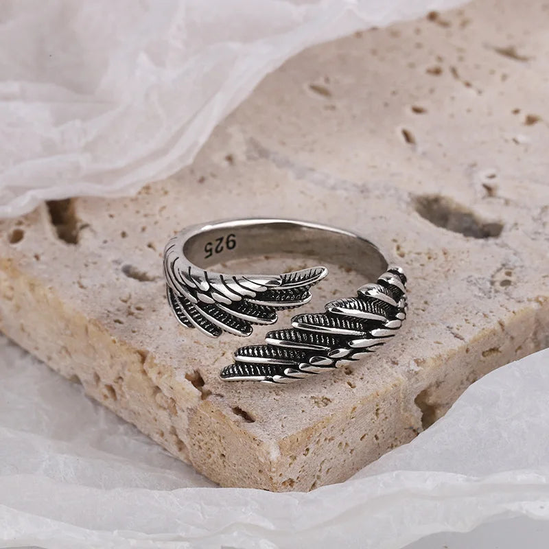 The Signature 925 Sterling Silver Angel Wing Ring