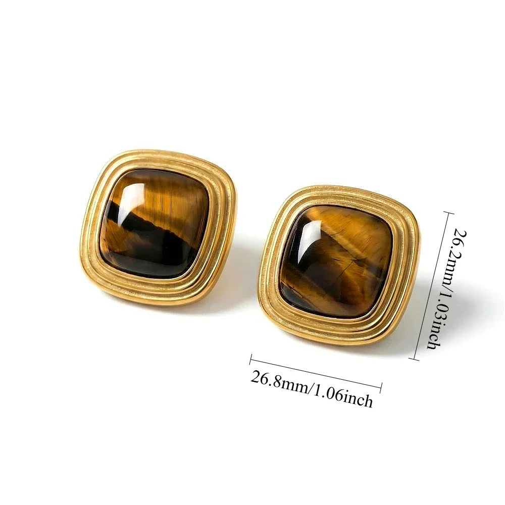 The 18k Chunky Vintage Stone Studs
