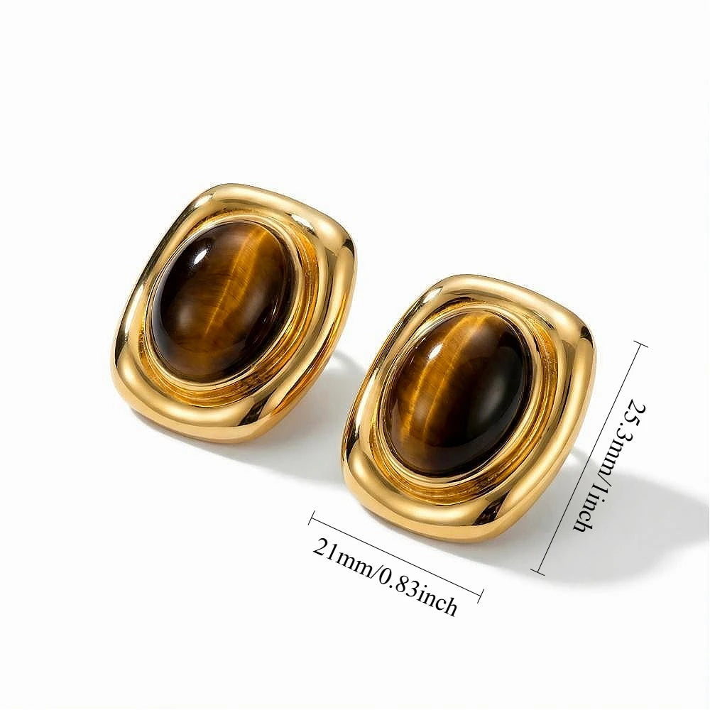 The 18k Chunky Vintage Stone Studs