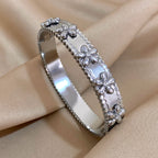 The Signature Floral Inlay Rhinestone Cuff