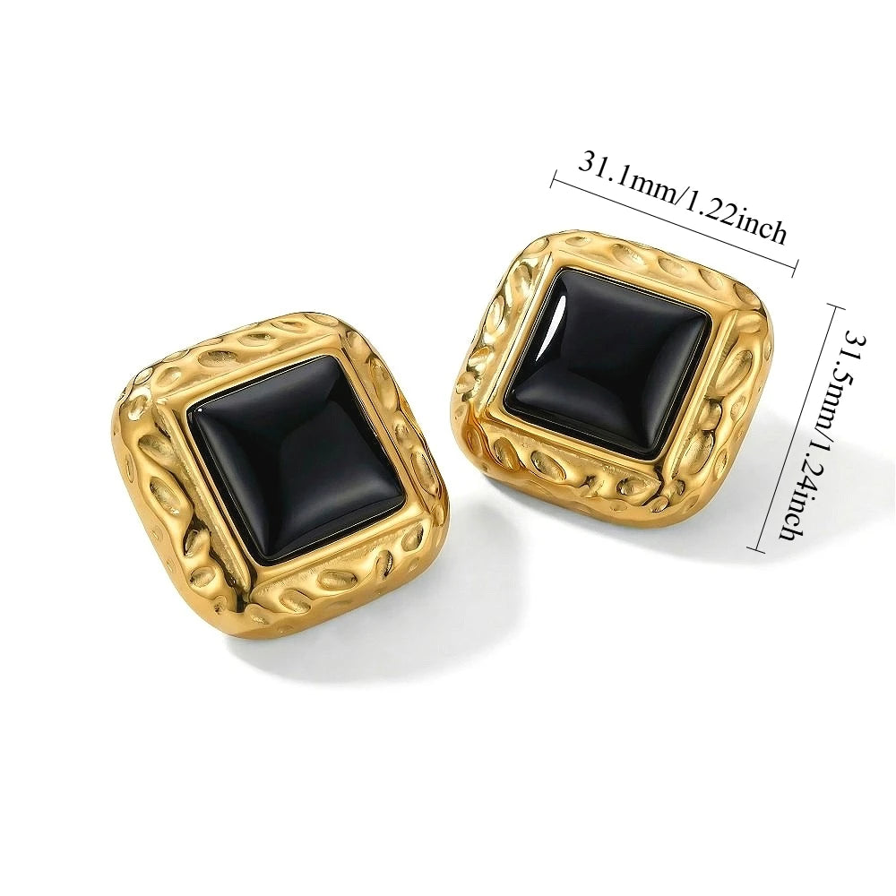 The 18k Chunky Vintage Stone Studs