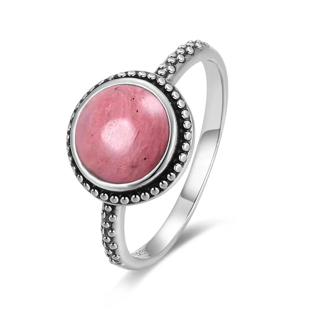 The Signature Solid 925 Silver Larimar Stone Ring