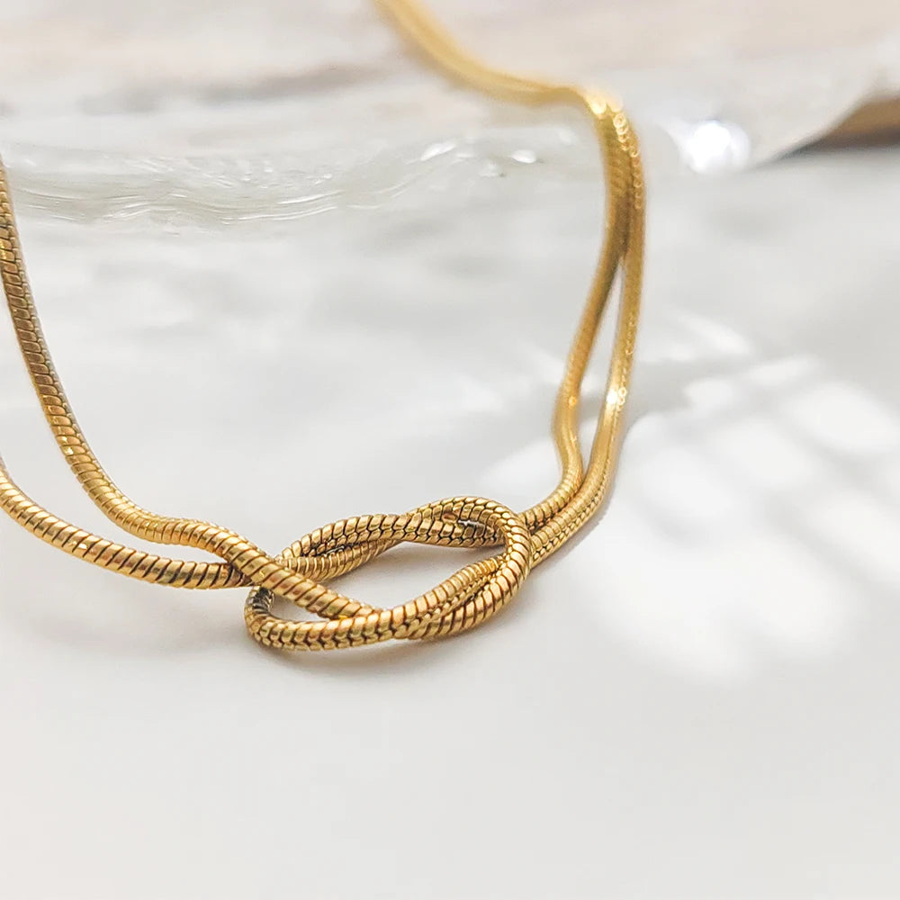 The 14k Gold Knotted Snake Chain