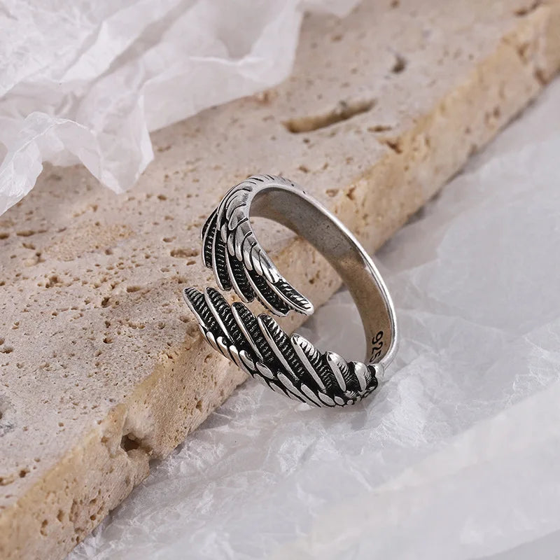 The Signature 925 Sterling Silver Angel Wing Ring