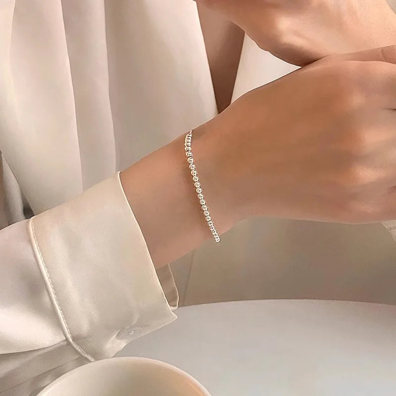The Signature Solid 925 Sterling Silver Beaded Bracelet