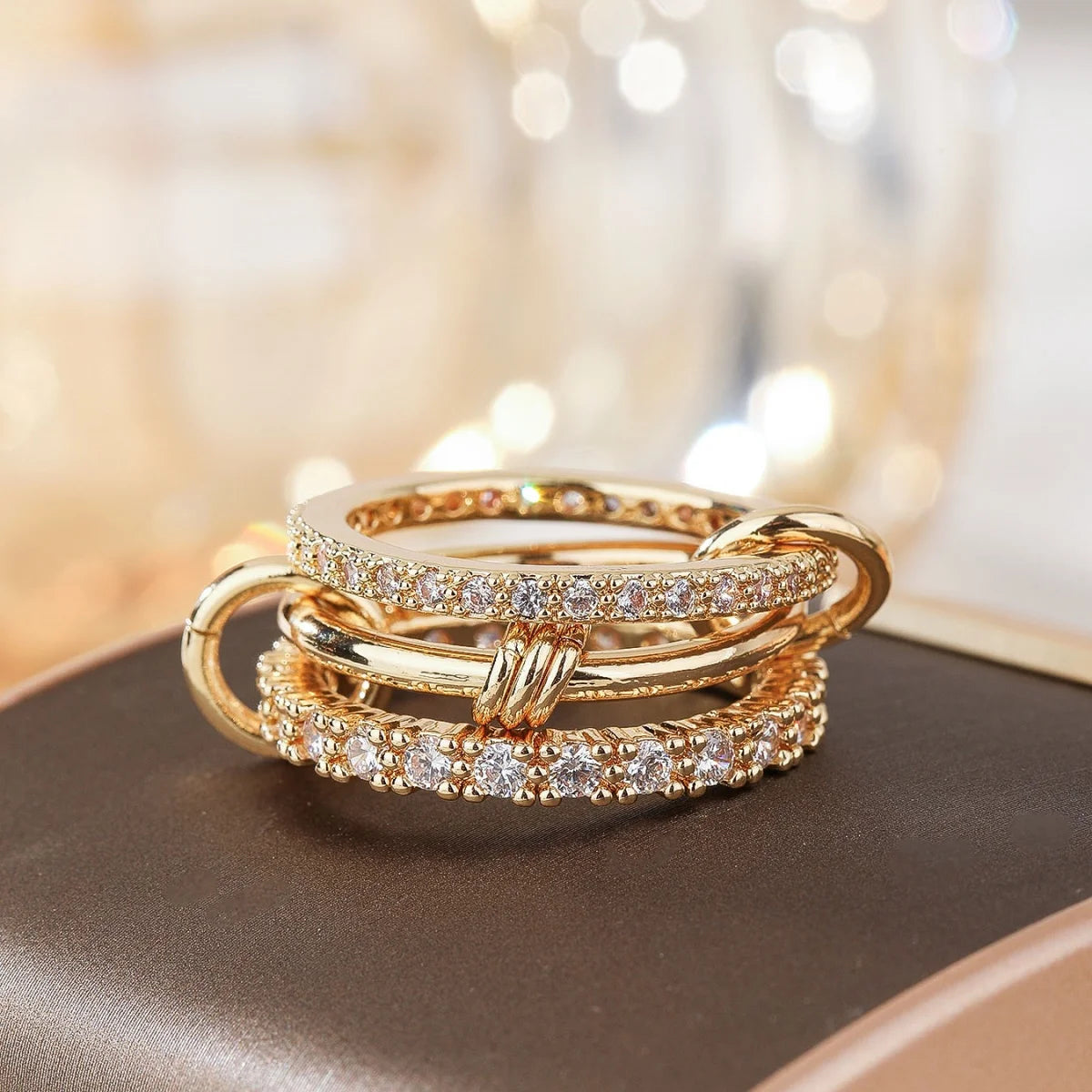 The Signature 18k Gold Triple-Stacked Mindfulness Ring
