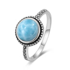 The Signature Solid 925 Silver Larimar Stone Ring