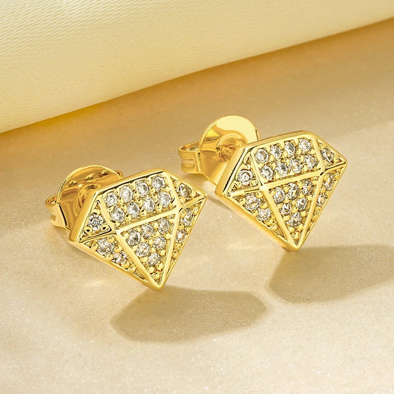 The Signature 14k Gold Diamond-Shaped Studs