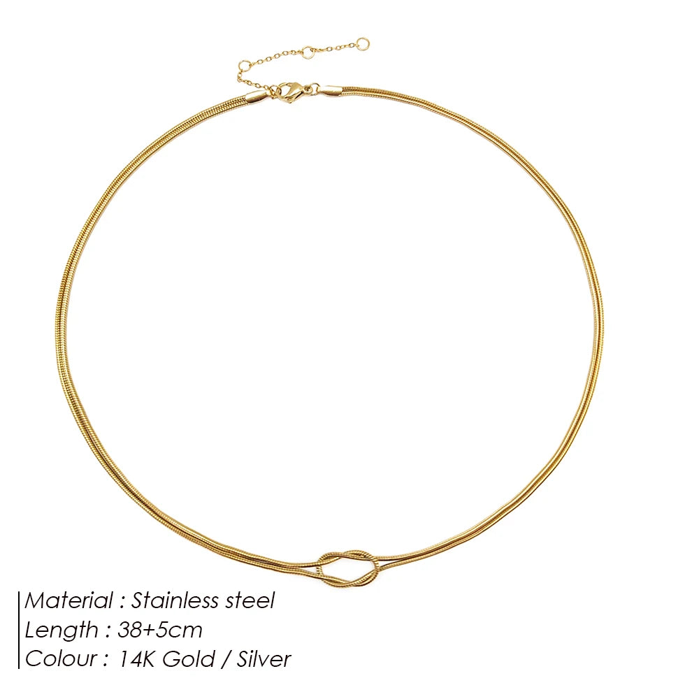 The 14k Gold Knotted Snake Chain
