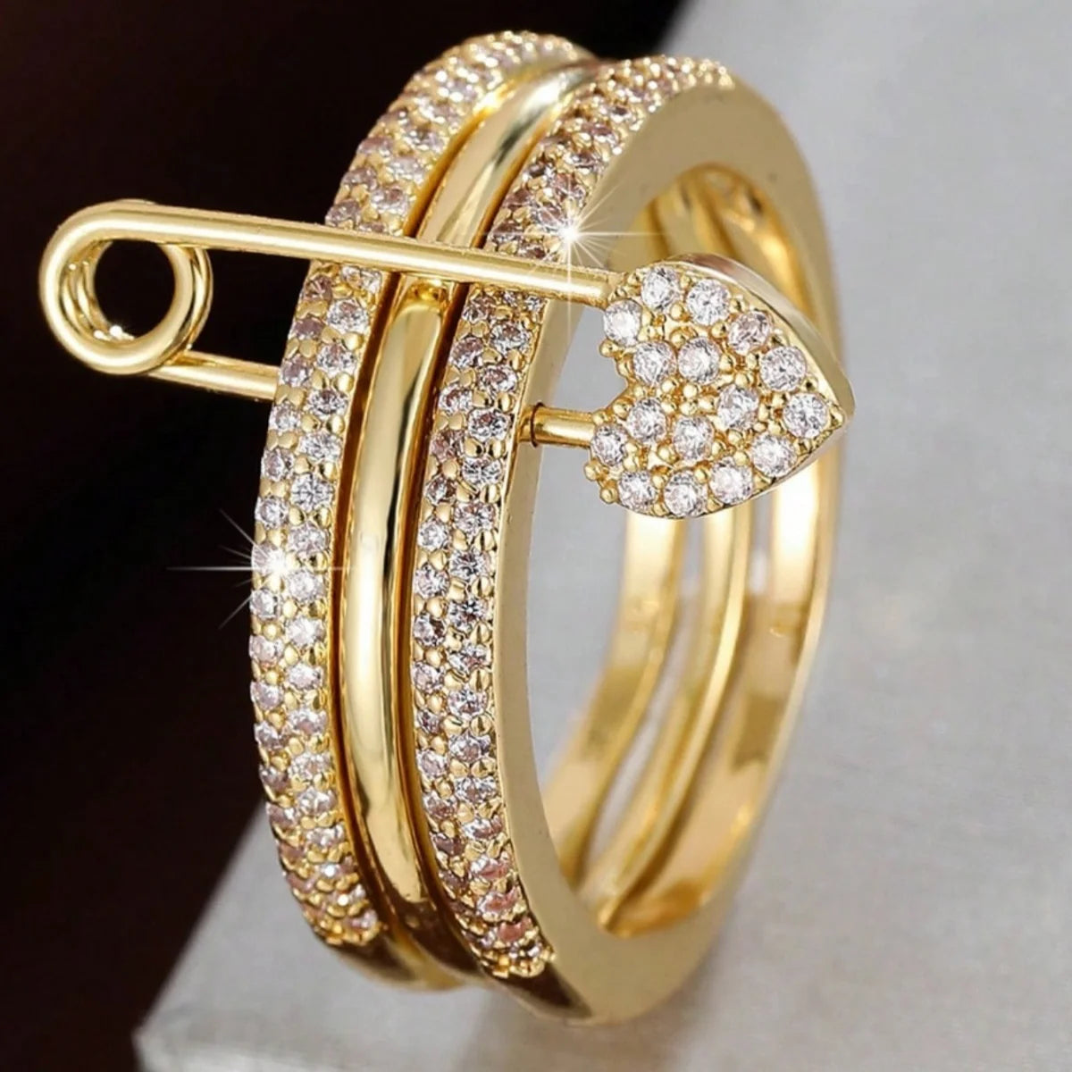 The Signature Triple-Stacked Paperclip Ring