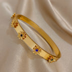 The Signature Floral Inlay Rhinestone Cuff