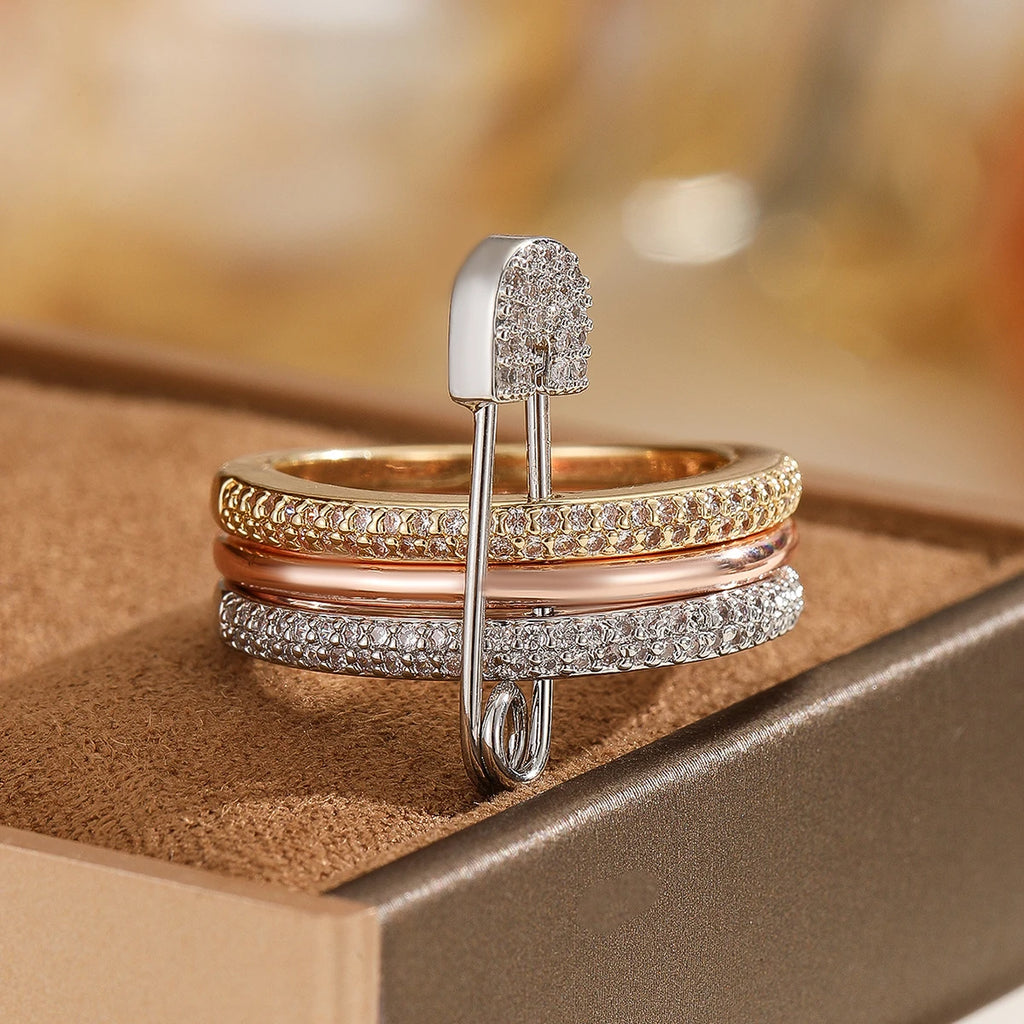 The Signature Triple-Stacked Paperclip Ring