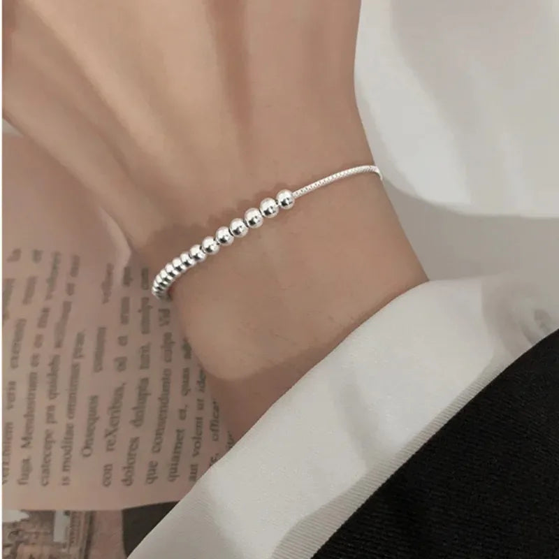 The Signature Solid 925 Sterling Silver Beaded Bracelet
