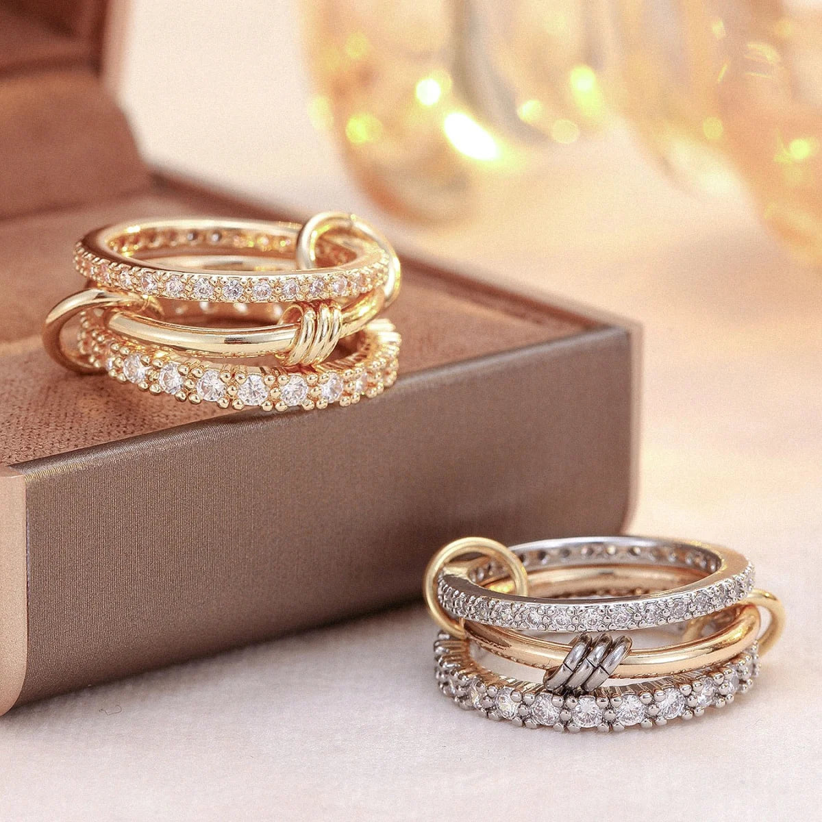 The Signature 18k Gold Triple-Stacked Mindfulness Ring