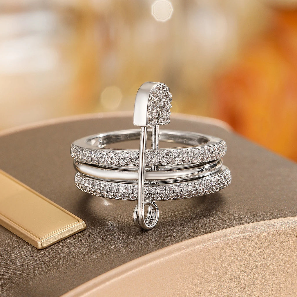 The Signature Triple-Stacked Paperclip Ring