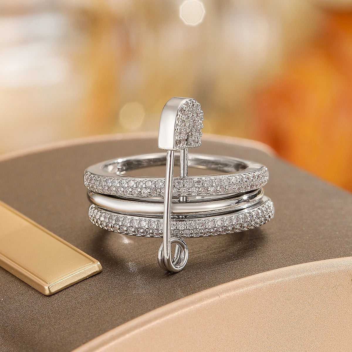 The Signature Triple-Stacked Paperclip Ring