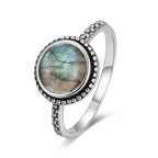 The Signature Solid 925 Silver Larimar Stone Ring