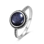 The Signature Solid 925 Silver Larimar Stone Ring