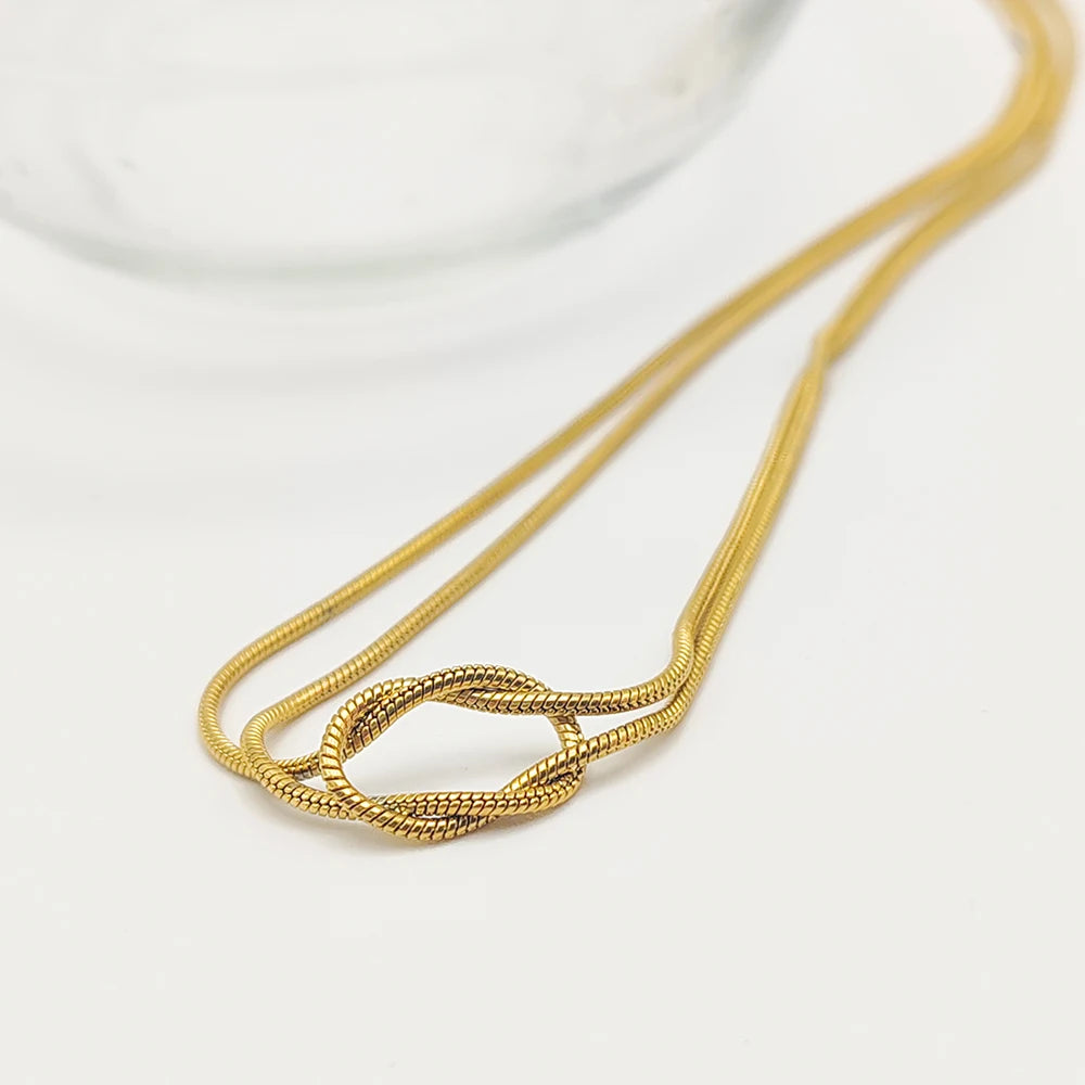 The 14k Gold Knotted Snake Chain
