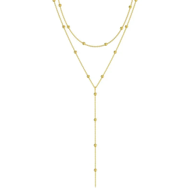 The Signature Gold Double-Layered Tassel Necklace
