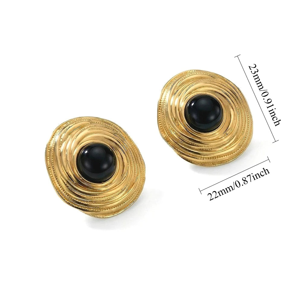 The 18k Chunky Vintage Stone Studs