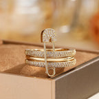The Signature Triple-Stacked Paperclip Ring